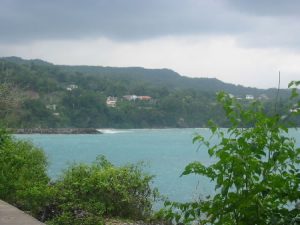 Looking toward Noel Coward's house across Blue Harbor