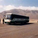 PanAm Highway bus in Atacama desert