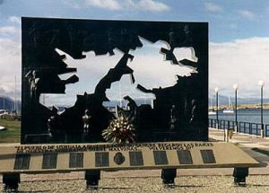 Ushuaia memorial to Faulklands War