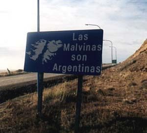 Malvinas (Faulklands) Islands sign