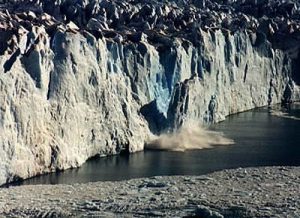 Moreno Glacier calving huge chunk of ice