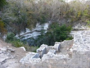 Sacrificial well of Chichen Itza Northern Yucatán is arid, and the