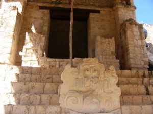 The Acropolis at Ek' Balam is a maze of stairways