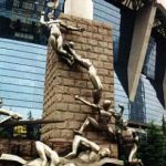 Shanghai-sports sculpture at Olympic stadium