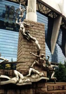 Shanghai-sports sculpture at Olympic stadium