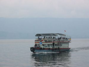 Lake Toba ferry from Parapet town on the mainland to