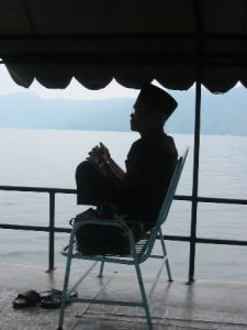 Ferry passenger on Lake Toba