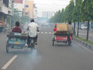 Leaving Medan on the way to
