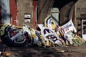 Flowers at bombsite