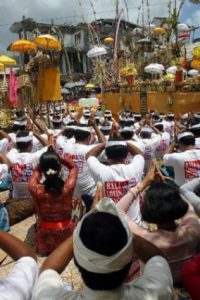 The purification ceremony at the Bali