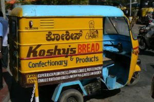 Bangalore - Koshy's famous restaurant, delivery truck.