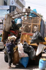 Bangalore - trendy shops downtown need their trash collected.