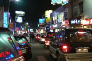 Bangalore - traffic jam in upscale area.