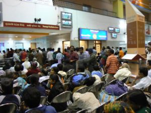 Bangalore - train station waiting room.