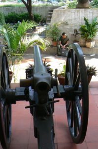 Cannon in front of