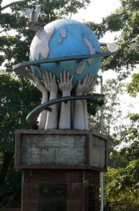 A peace sculpture in Chennai.