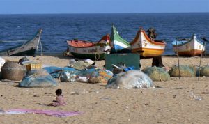 At Chennai's Marina Beach. Marina Beach is