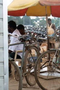 Chennai - bicycles and motorbikes parked