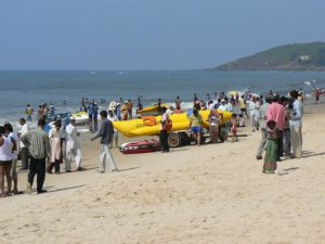 Water sports at Calangute beach.