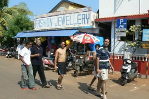 Indian tourists in the village by