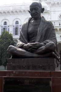 Hyderabad - district high court with Ghandi statue.