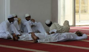 Inside Mecca Masjid mosque. Mecca