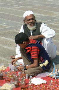 Outside Mecca Masjid mosque. Mecca