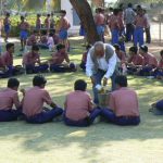 Schoolboys at the Hampi ancient temples