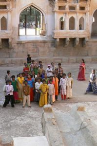 Hampi - Orphan group visiting the Hampi ruins