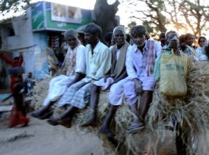 Locals on a truck going home