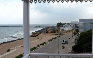 Pondicherry is on the Indian Ocean and offers a pleasant
