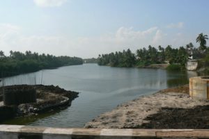 Pondicherry on the coast of the Indian Ocean in southeast