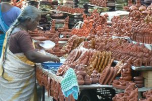 Pondicherry on the coast of the Indian Ocean in southeast