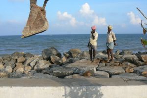 Pondicherry on the coast of the Indian Ocean in southeast