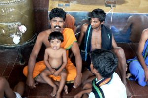 Pilgrims at Rock Fort Temple. Tiruchirappalli (Trichy)