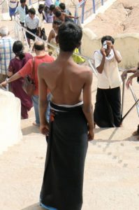 Pilgrim at Rock Fort Temple. Tiruchirappalli (Trichy)