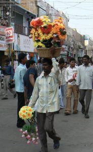 Vijayawada - flower vendor.