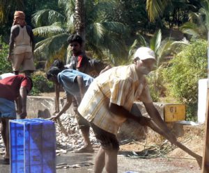 Workers at Palolem Beach