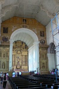 Wooden interior of a church