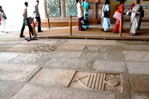 Floor tombstones in Old Goa near