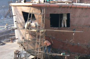 Cargo ship repairs in Panaji the