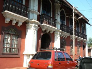 Old colonial buildings in central Panaji in Goa.