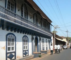 Old colonial buildings in central Panaji in Goa.