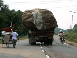 Truck on the road