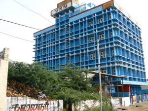 Colorful building near Kanyakumari at