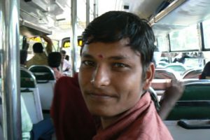 Rural bus passenger