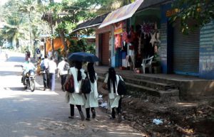 Schoolgirls near Quilon. Quilon or