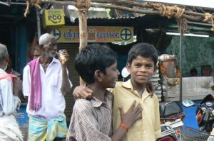 Boys at a restaurant