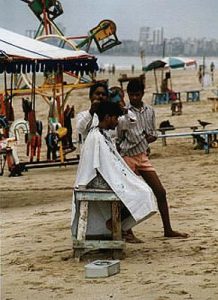 Bombay Juhu Beach haircut