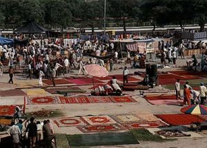 New Delhi carpets at market